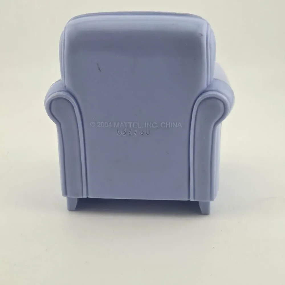 Loving Family Dollhouse Living Room Furniture Arm Chair Light Blue Mattel 2004